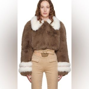SULTRY VIRGIN Brown Faux-fur Jacket size M